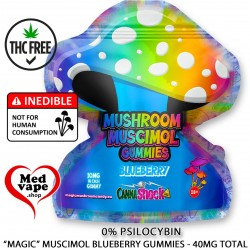 MUSCIMOL BLUEBERRY GUMMIES (4 PCS) 40MG TOTAL MUSHROOM GUMMIES MAGIC MUSHROOM